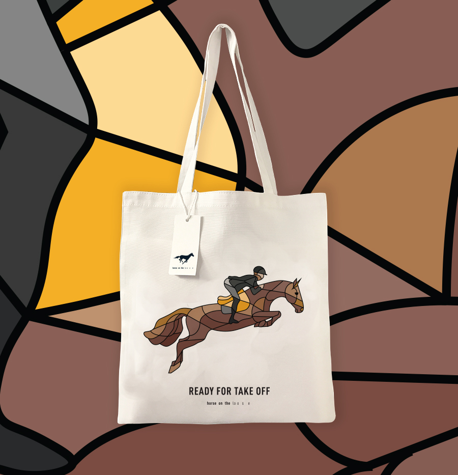 Horse on the loose tote bag